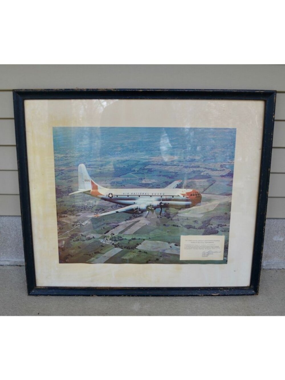 Vintage 1960's Air National Guard Framed Print Boeing C-97A Stratofreighter